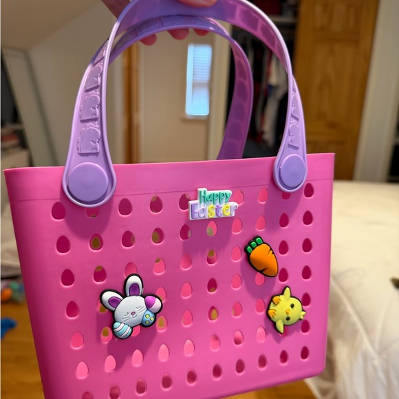 dollar tree Other - Pink and Purple Plastic Easter Basket Bogg Bag Style NEW WITHOUT TAGS